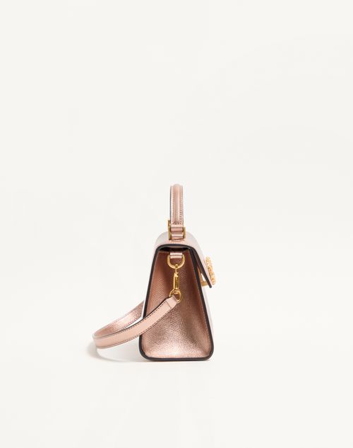 Valentino Garavani - Valentino Garavani Vsling Mini Handbag In Laminated Grainy Calfskin With Jewel Logo - Rose Cannelle - Woman - Top Handle Bags